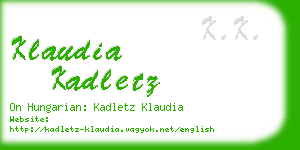 klaudia kadletz business card